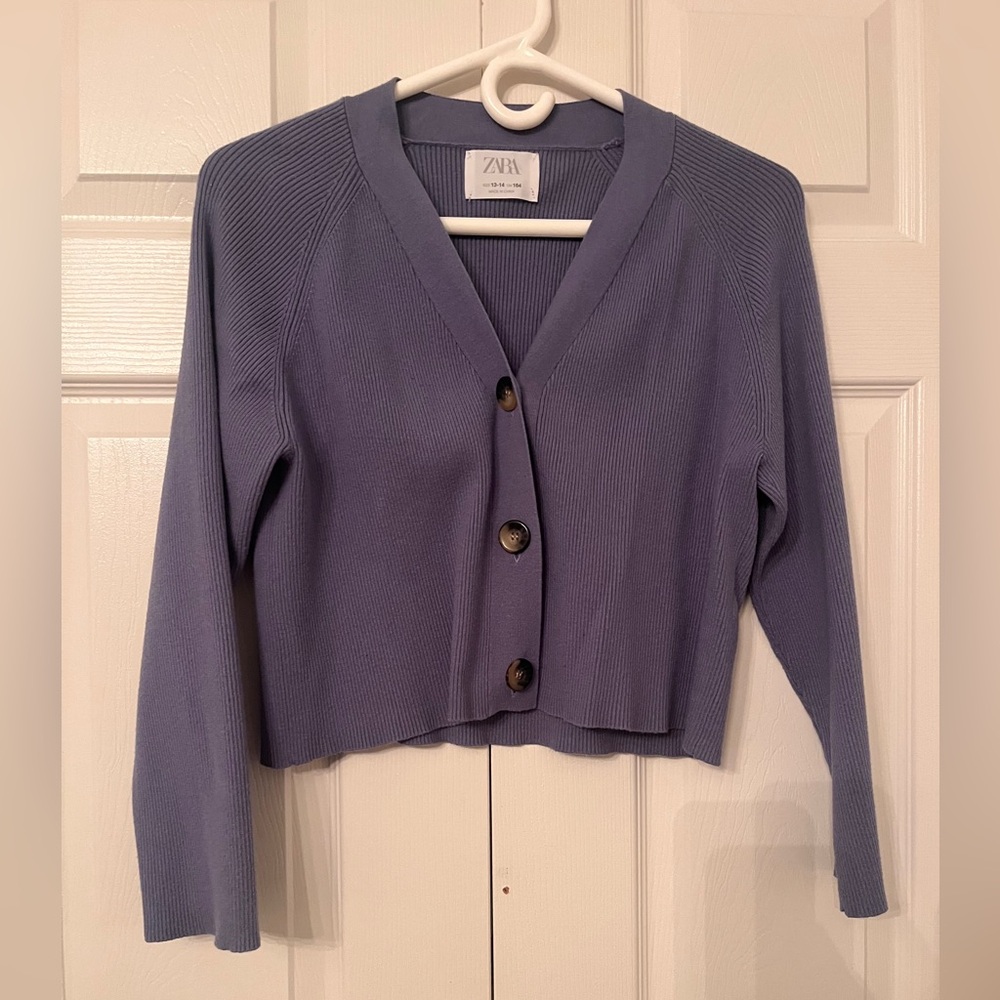 Zara Girl’s Periwinkle Cardigan Sweater